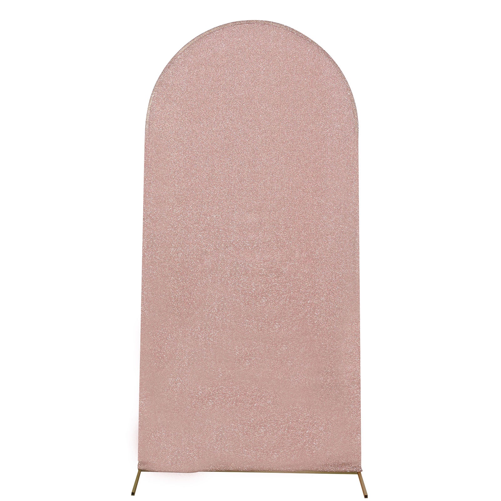 Shimmer Tinsel Spandex Arch Cover in Blush Rose Gold for Round Top Chiara Backdrop Stand 5 Feet