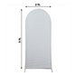 Chiara Backdrop Round Top Stand with Silver Shimmer Tinsel Spandex Arch Cover 5 Feet