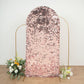 7ft Sparkly Rose Gold Double Sided Big Payette Sequin Fitted Wedding Arch Cover For Round Top Chiara Backdrop Stand