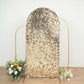 7ft Sparkly Champagne Double Sided Big Payette Sequin Fitted Wedding Arch Cover For Round Top Chiara Backdrop Stand