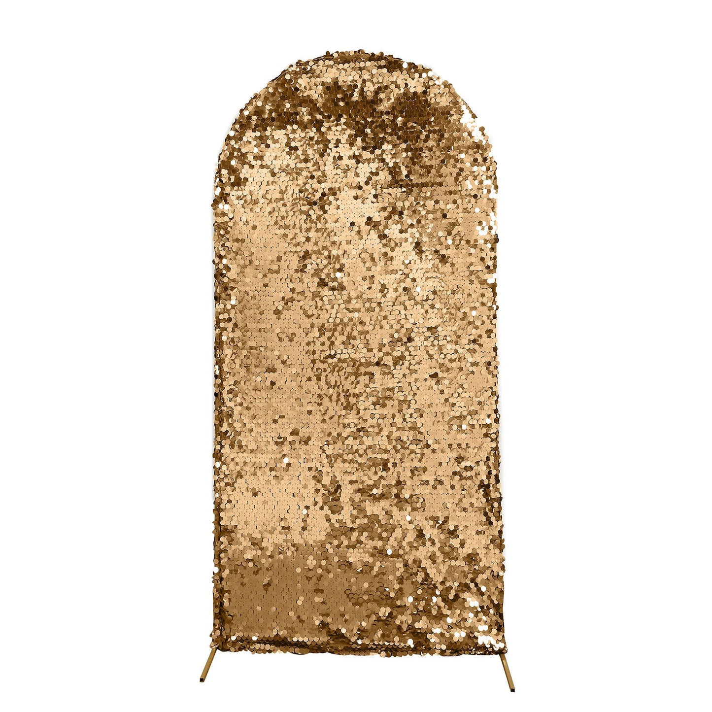 Gold Sequin Arch Cover for Chiara Backdrop Round Top 7 Feet
