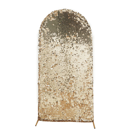 Sparkly Double Sided Big Payette Sequin Arch Cover For Round Top Stand Champagne