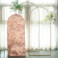 Blush Rose Gold Fitted Arch Cover In Big Payette Sequin For Round Top Chiara Stand 5 Feet