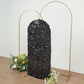 5ft Sparkly Black Double Sided Big Payette Sequin Fitted Wedding Arch Cover For Round Top Chiara Backdrop Stand