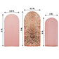 Set Of 3 Round Top Fitted Backdrop Covers In Blush Rose Gold