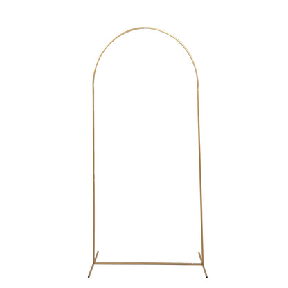 Gold Chiara 6 Feet Round Top Metal Backdrop Arch Stand#whtbkgd