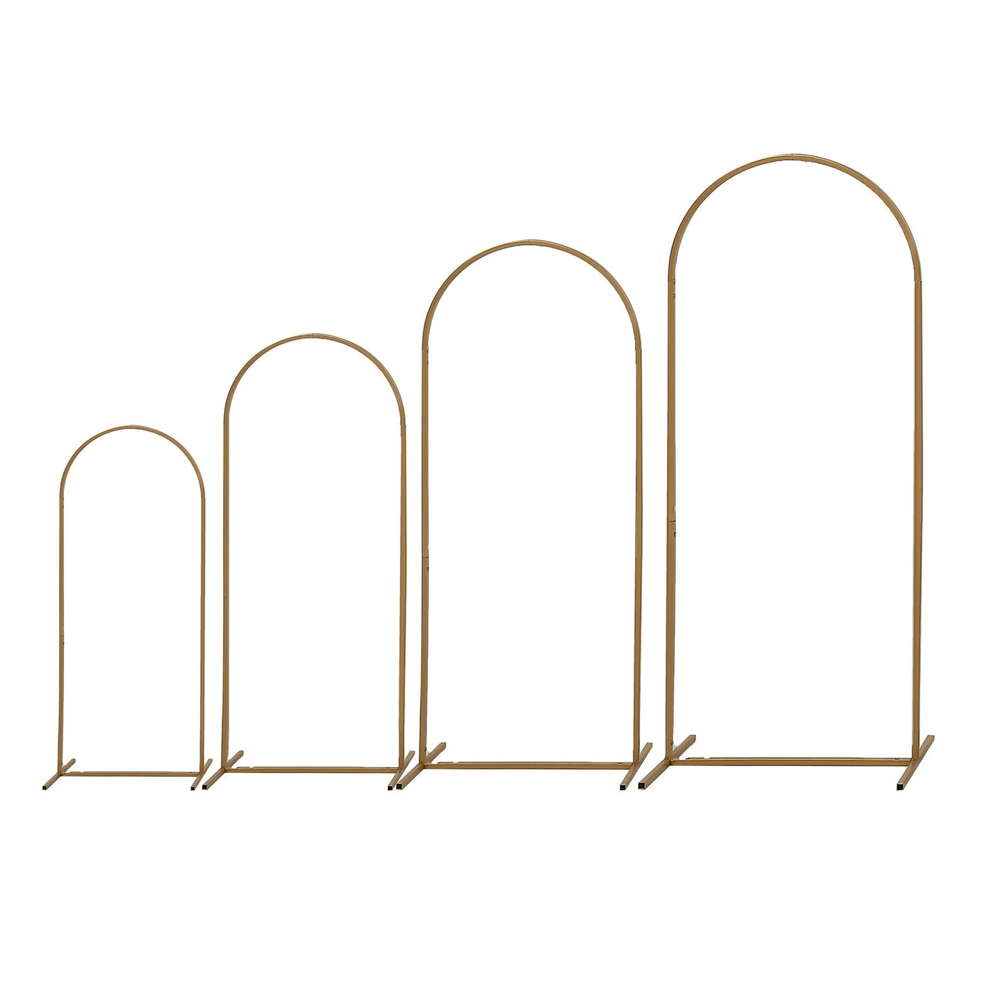 Gold Chiara Set of 4 Round Top Metal Backdrop Arch Stand#whtbkgd