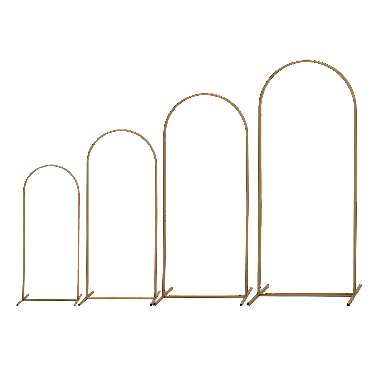 Gold Chiara Set of 4 Round Top Metal Backdrop Arch Stand#whtbkgd