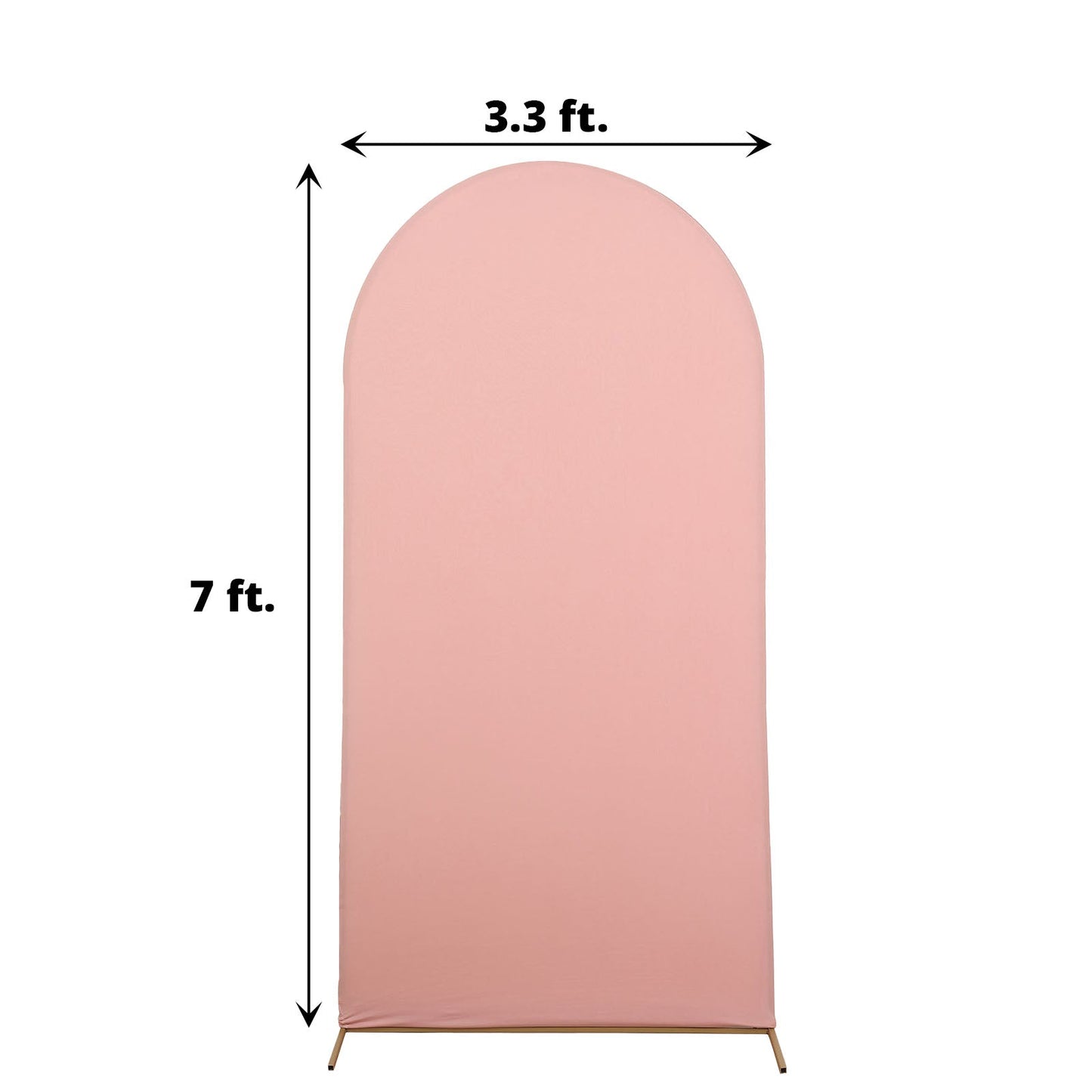 7 Feet Fitted Matte Dusty Rose Spandex Arch Cover For Round Top Backdrop