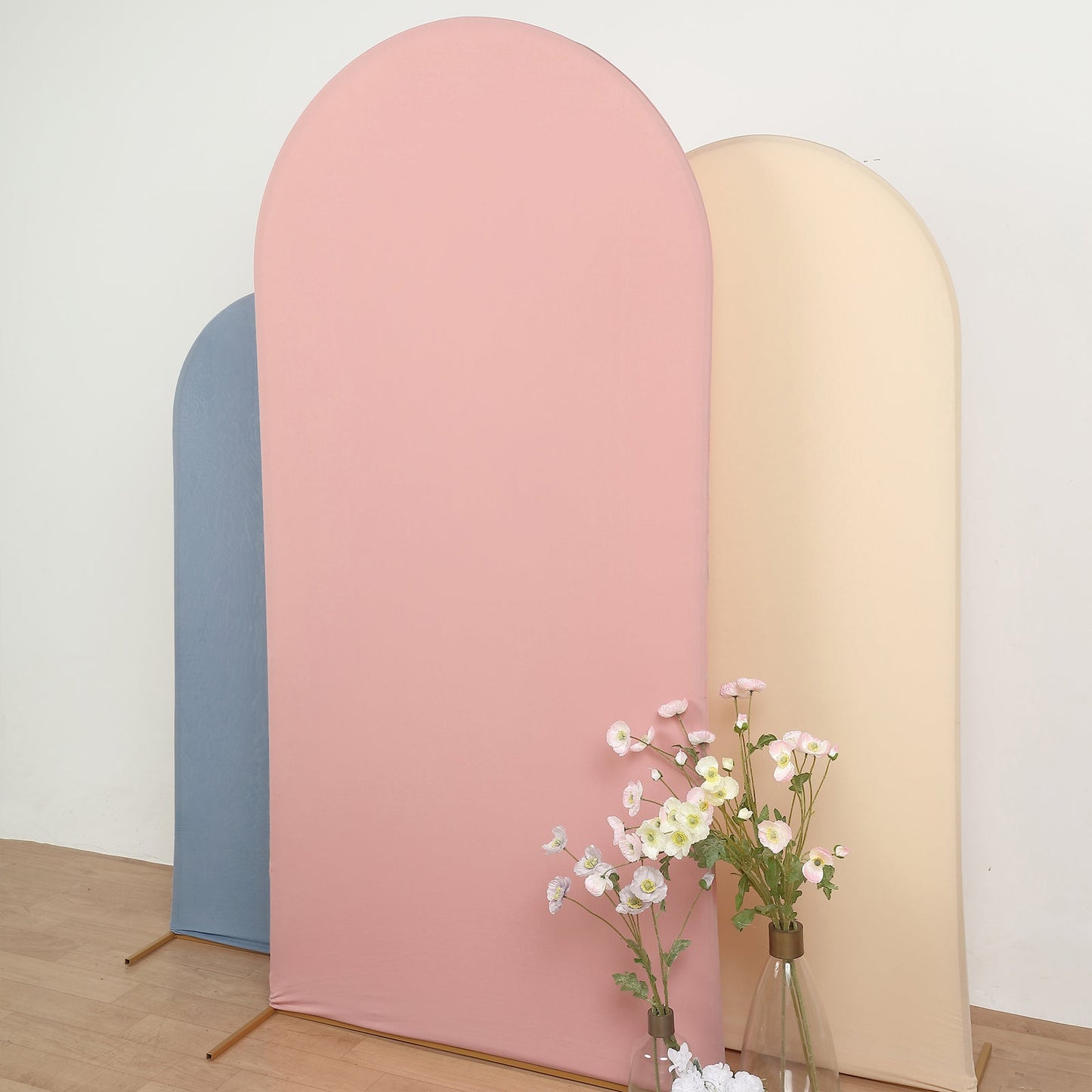 Matte Dusty Rose Spandex Arch Cover For Round Top Backdrop Stand 7 Feet