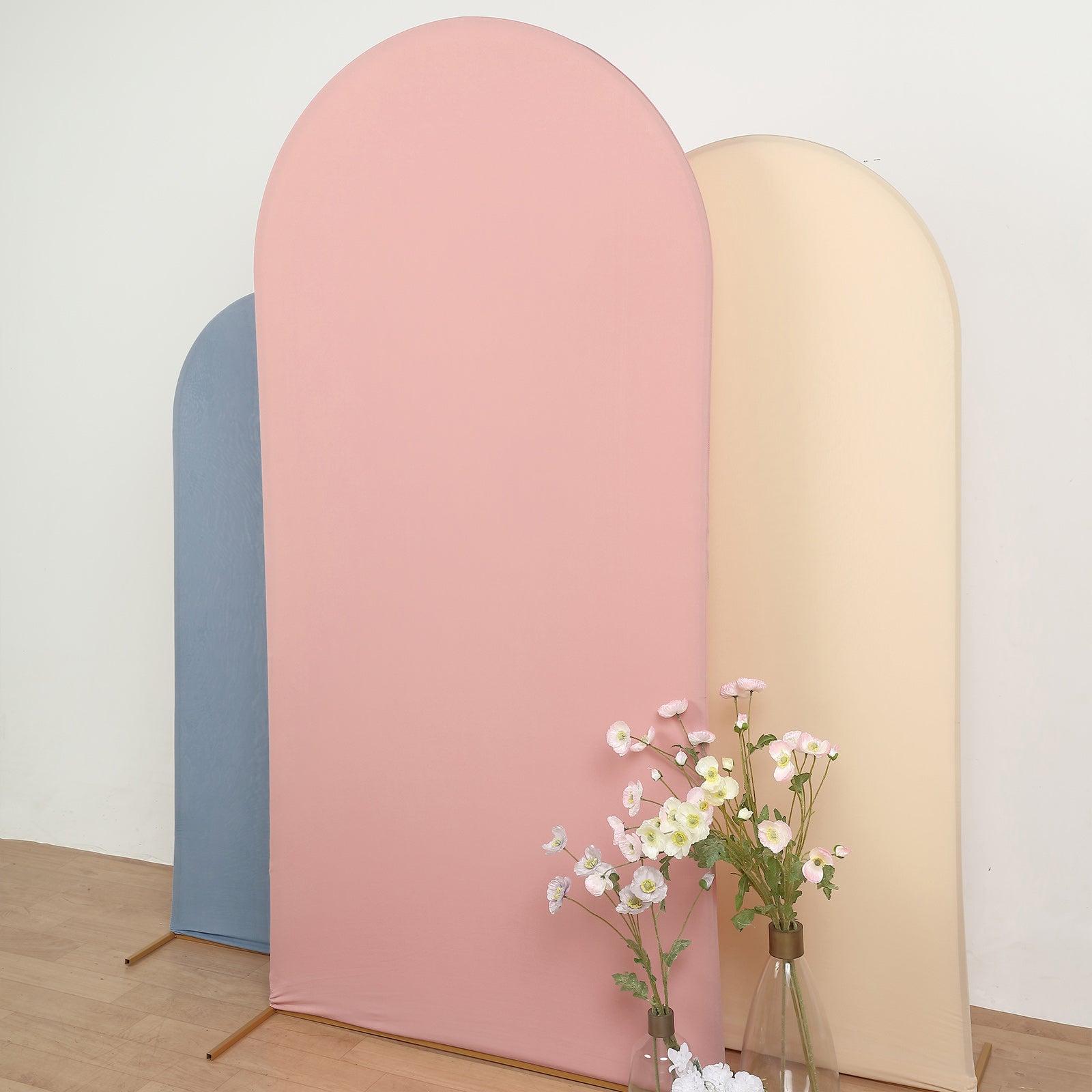 Matte Dusty Rose Spandex Arch Cover For Round Top Backdrop Stand 7 Feet