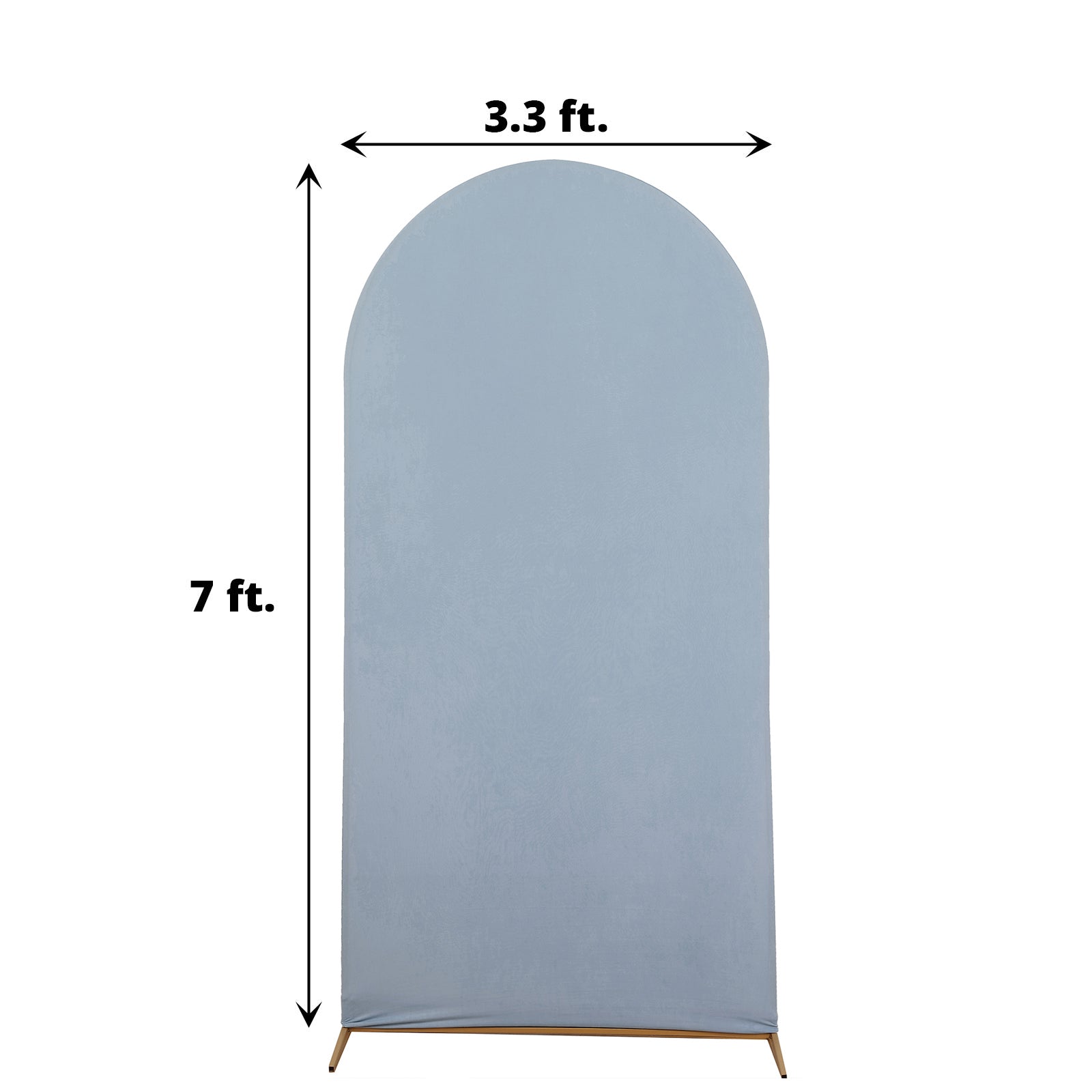 7 Feet Fitted Matte Dusty Blue Spandex Arch Cover For Round Top Backdrop