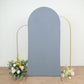 7ft Matte Dusty Blue Spandex Fitted Wedding Arch Cover For Round Top Chiara Backdrop Stand