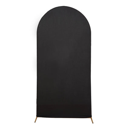 Fitted Matte Black Spandex Cover For Chiara Round Top Backdrop Stand 7 Feet