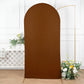 7ft Cinnamon Brown Spandex Fitted Chiara Backdrop Stand Cover For Round Top Wedding Arch
