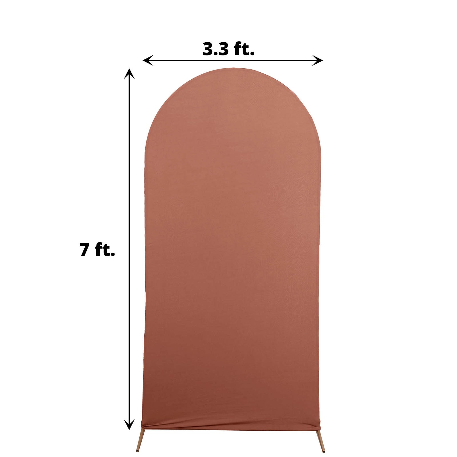 7ft Matte Terracotta Spandex Fitted Wedding Arch Cover For Round Top Chiara Backdrop Stand