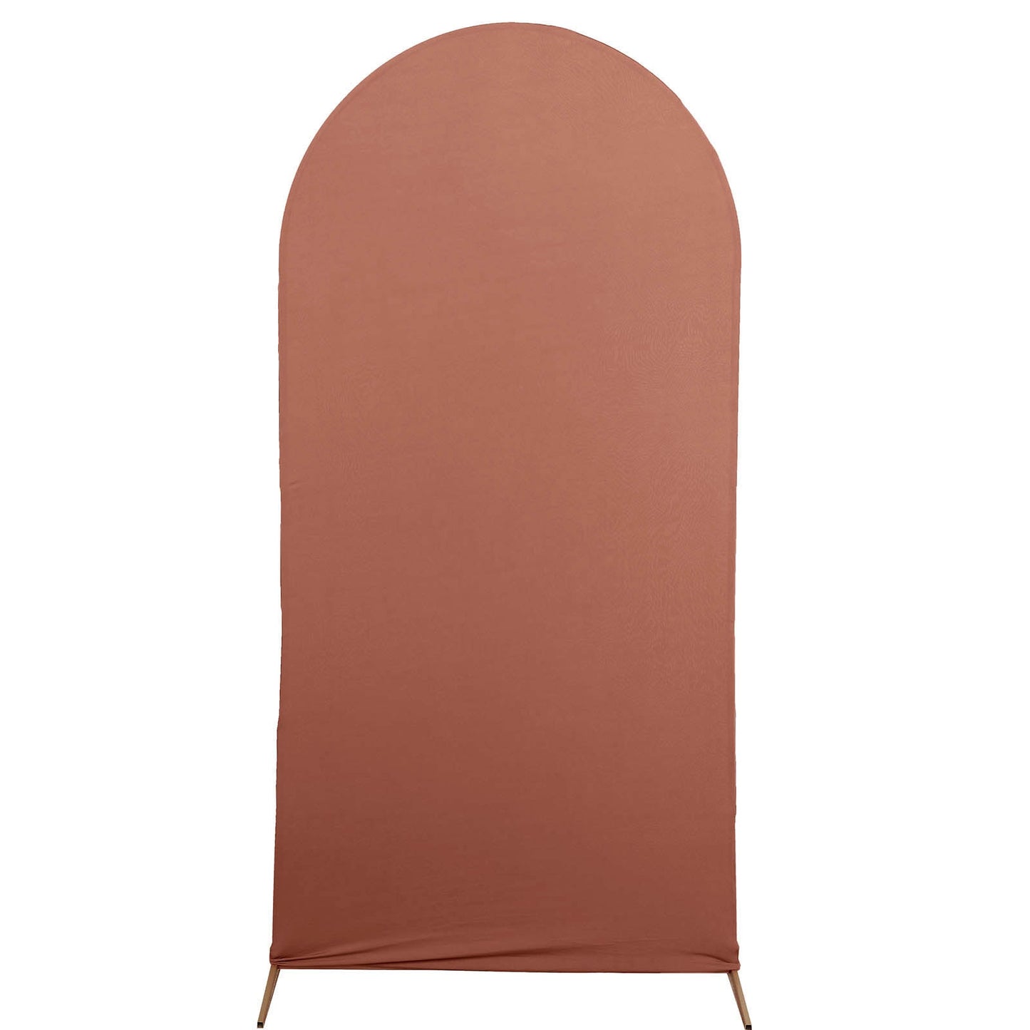 7ft Matte Terracotta Spandex Fitted Wedding Arch Cover For Round Top Chiara Backdrop Stand