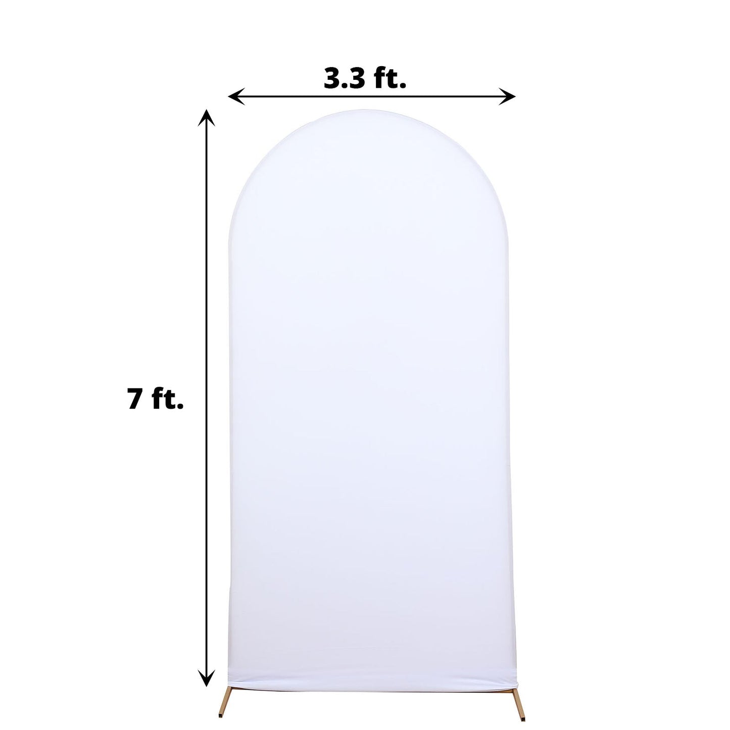 7 Feet Fitted Matte White Spandex Arch Cover For Round Top Backdrop