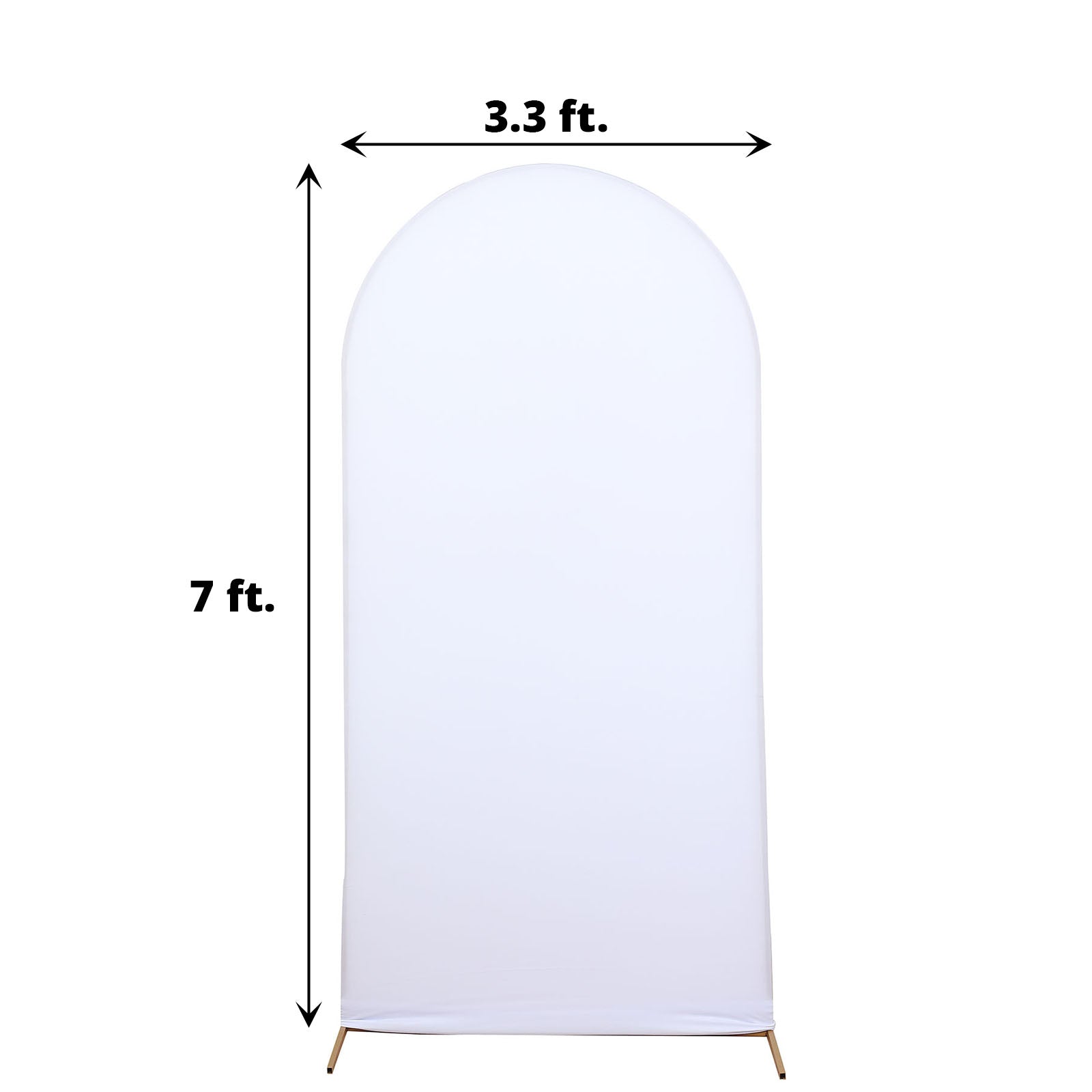 7 Feet Fitted Matte White Spandex Arch Cover For Round Top Backdrop