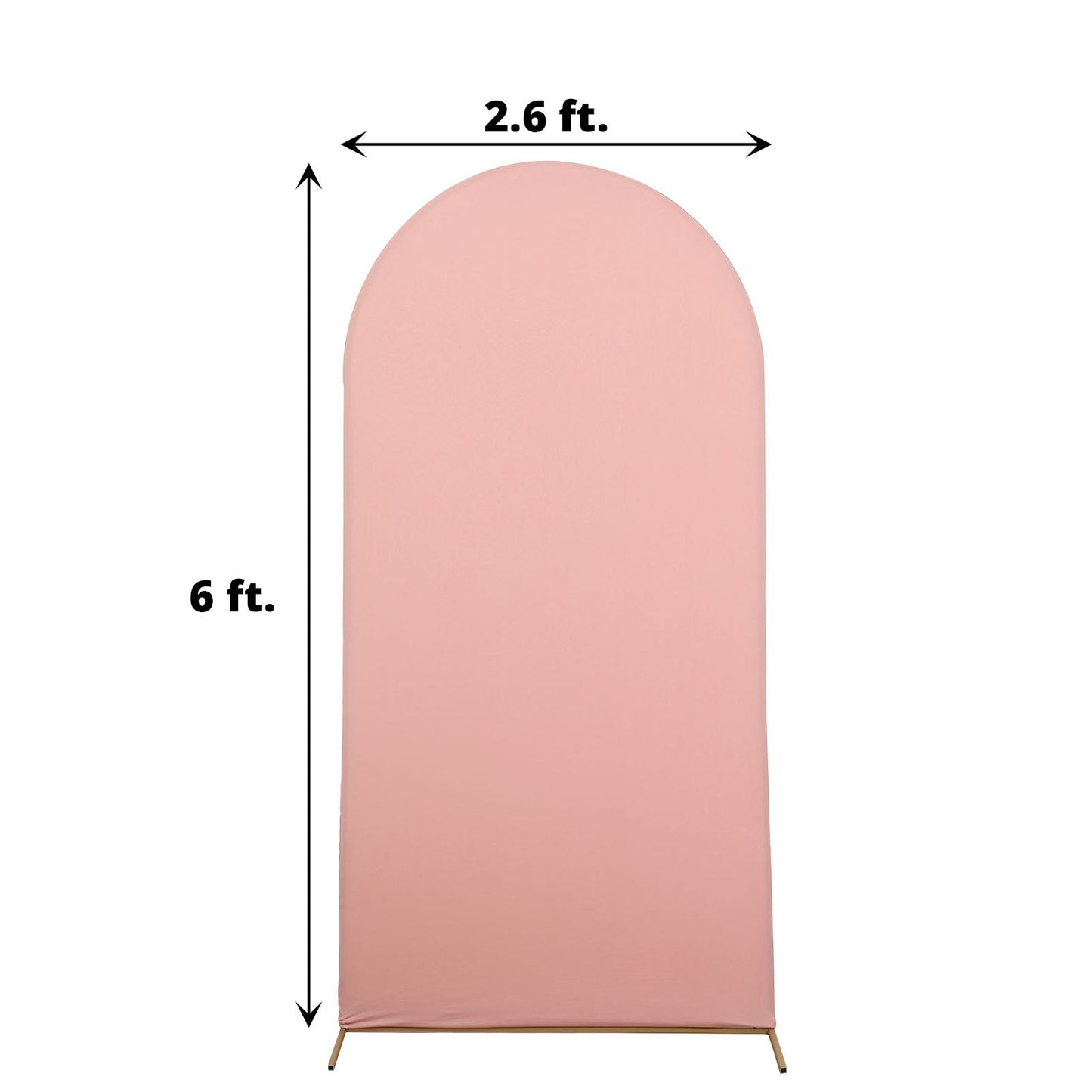 6 Feet Fitted Matte Dusty Rose Spandex Arch Cover For Round Top Backdrop