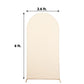 6 Feet Fitted Matte Beige Spandex Arch Cover For Round Top Backdrop