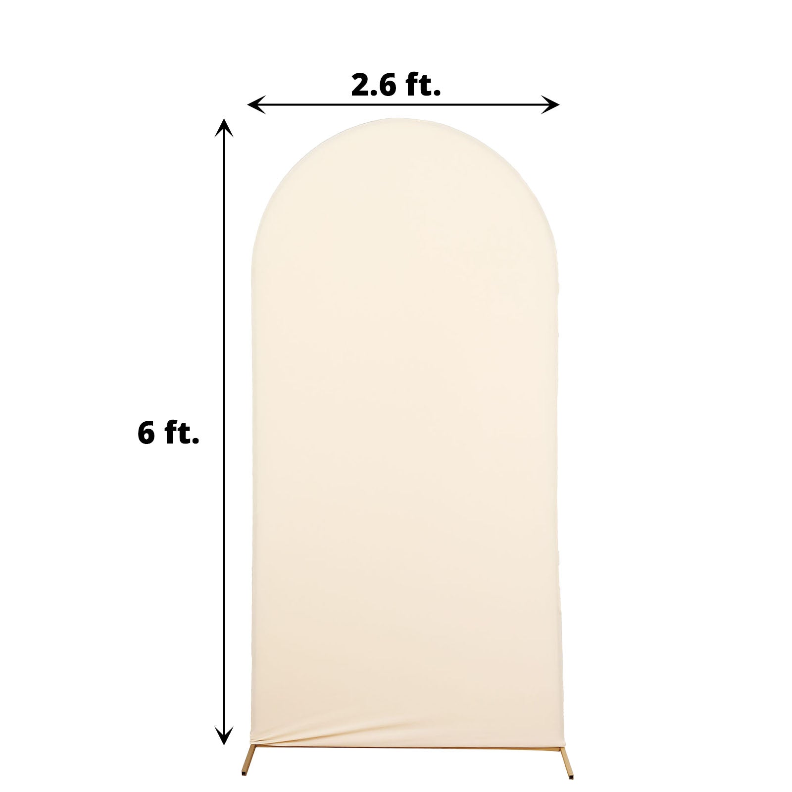 6 Feet Fitted Matte Beige Spandex Arch Cover For Round Top Backdrop