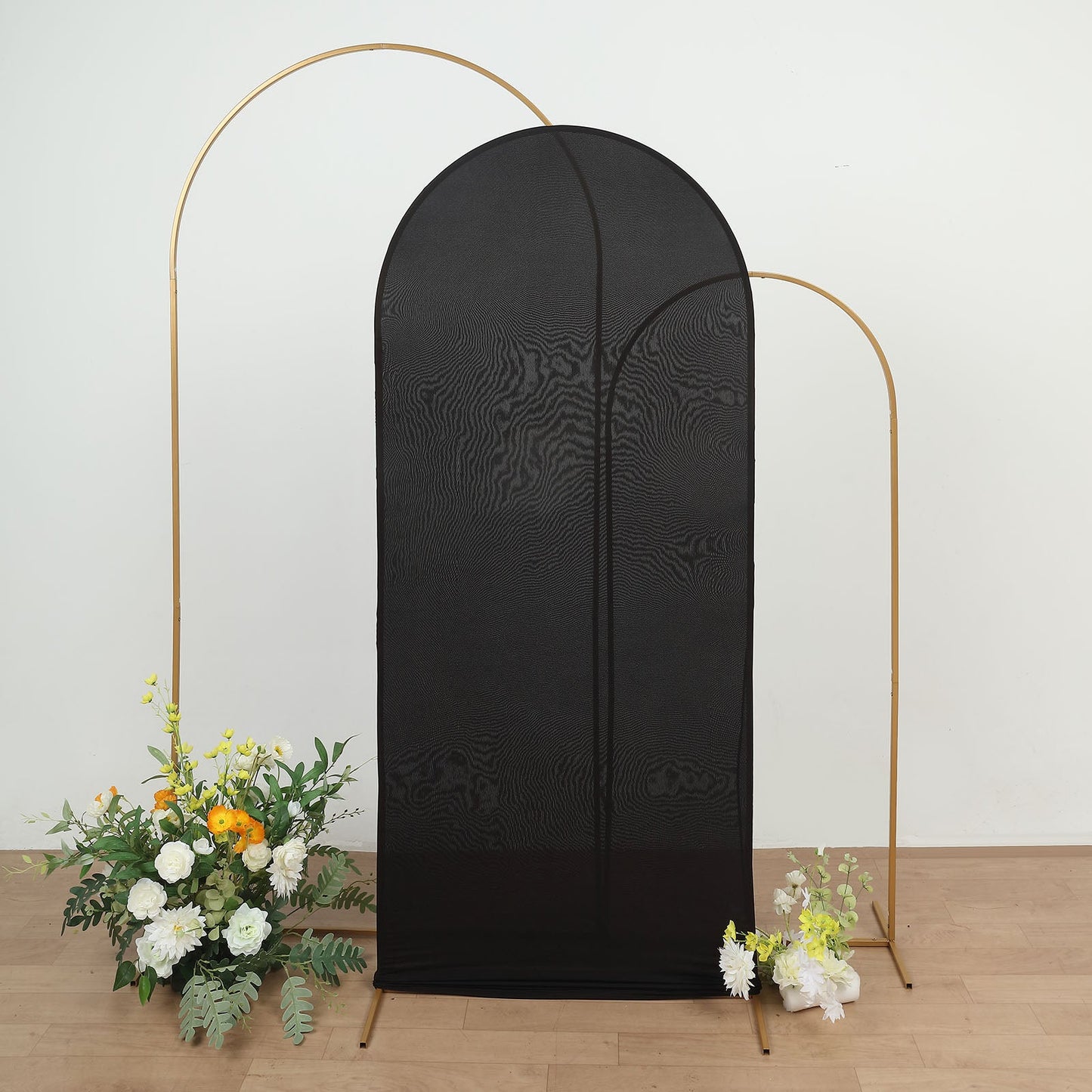Matte Black Spandex Arch Cover in 6 Feet For Round Top Chiara Backdrop Stand
