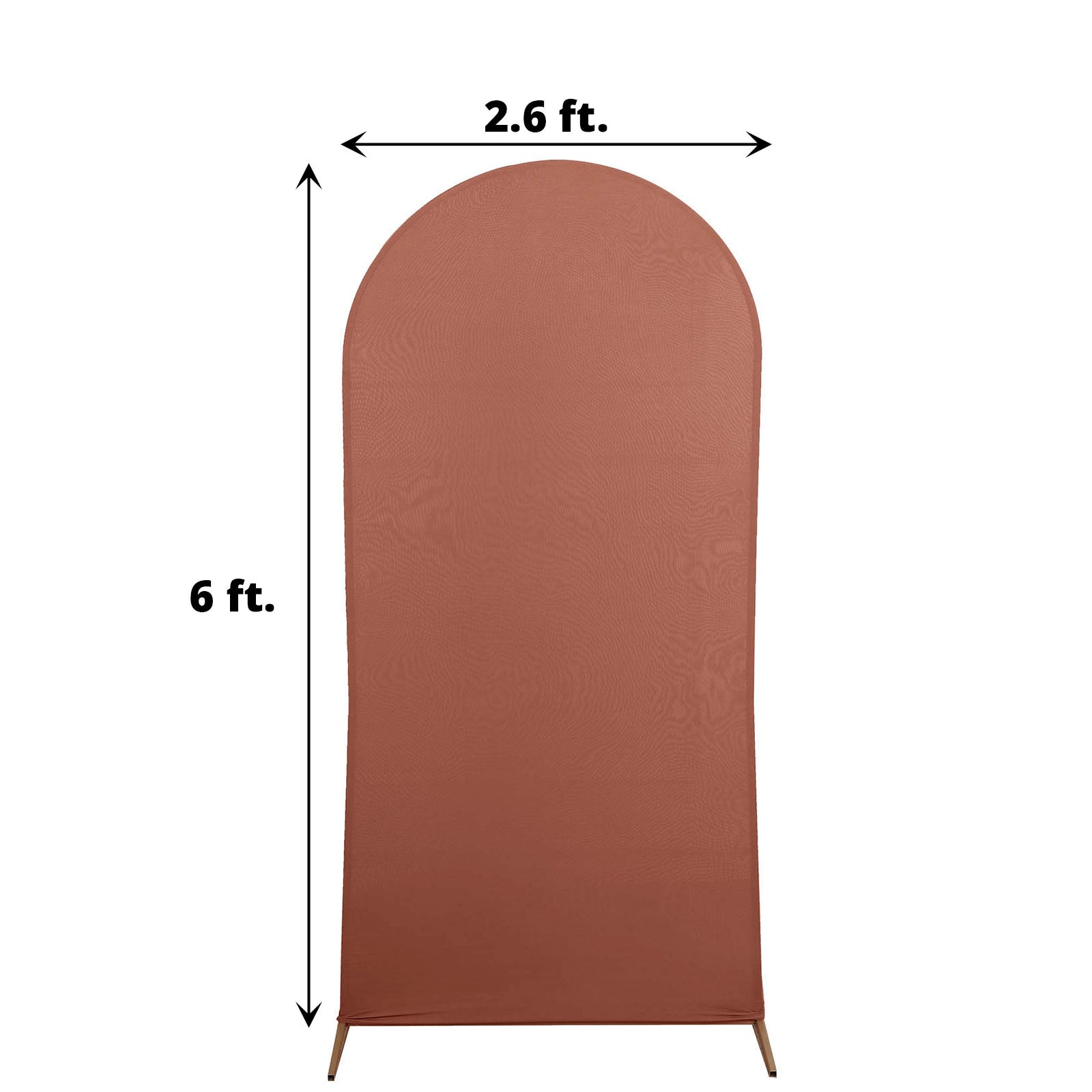 6ft Matte Terracotta Spandex Fitted Wedding Arch Cover For Round Top Chiara Backdrop Stand