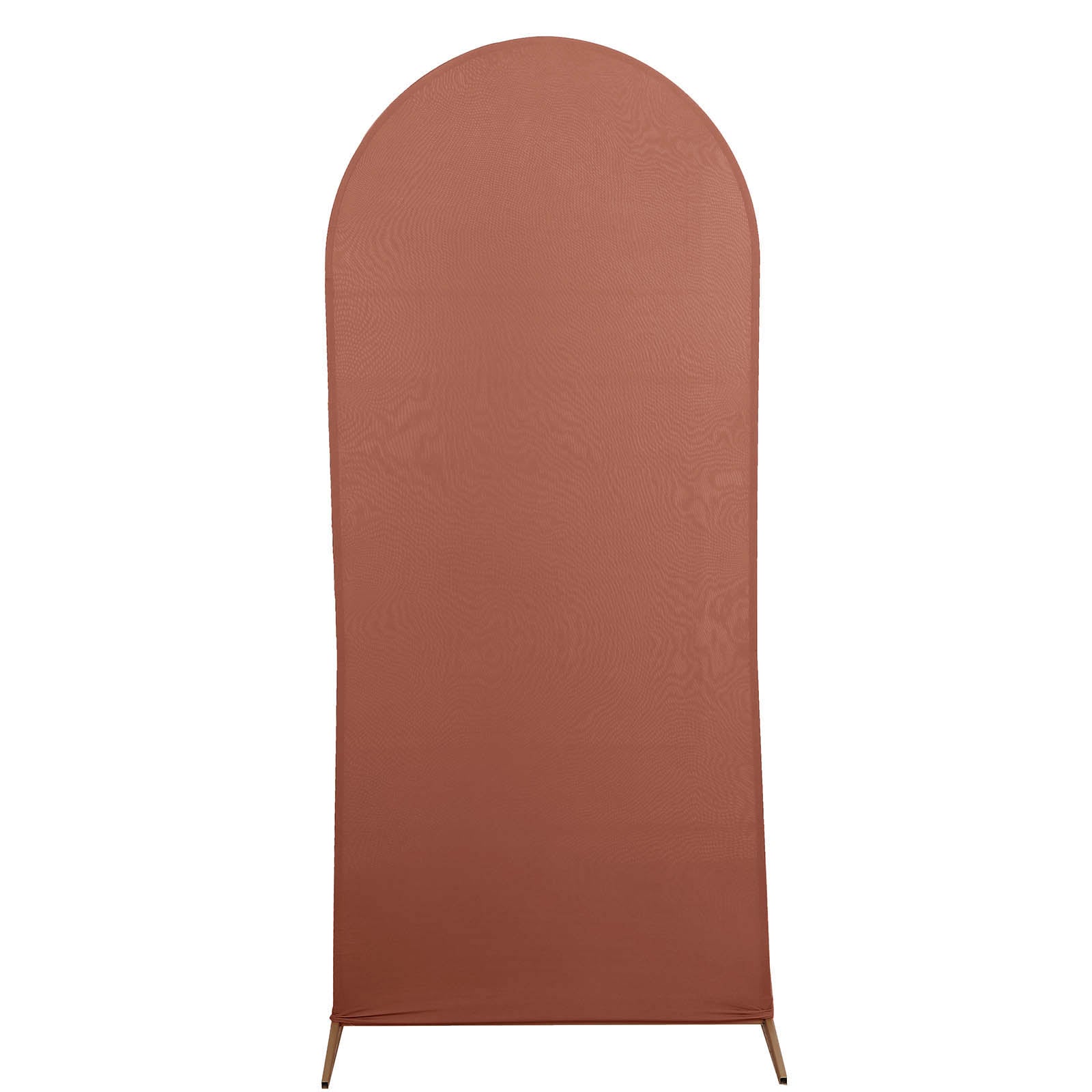 6ft Matte Terracotta Spandex Fitted Wedding Arch Cover For Round Top Chiara Backdrop Stand