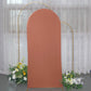 6ft Matte Terracotta Spandex Fitted Wedding Arch Cover For Round Top Chiara Backdrop Stand