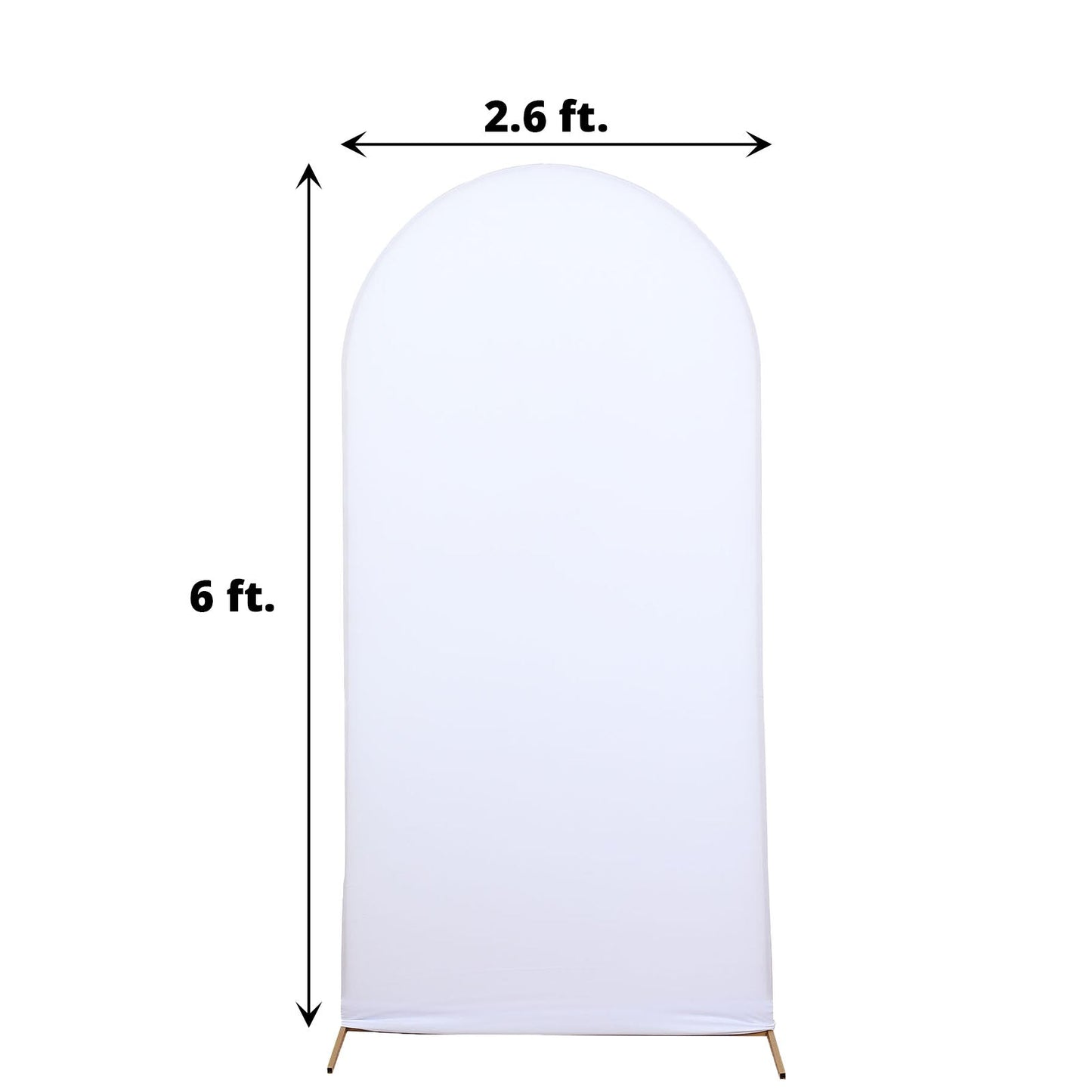 6 Feet Fitted Matte White Spandex Arch Cover For Round Top Backdrop