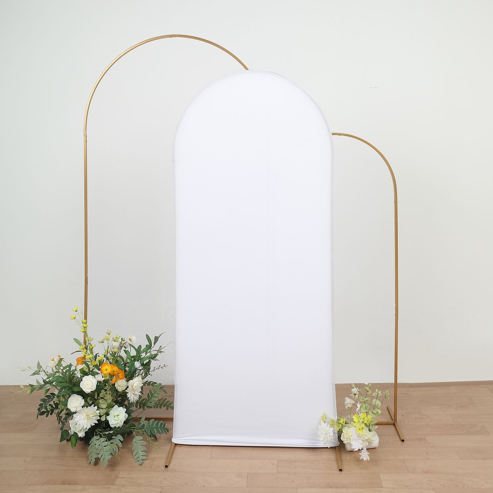 Matte White Spandex Arch Cover in 6 Feet For Round Top Chiara Backdrop Stand