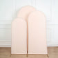 Set of 3 | Matte Blush Rose Gold Spandex Fitted Wedding Arch Covers For Round Top Chiara Backdrop
