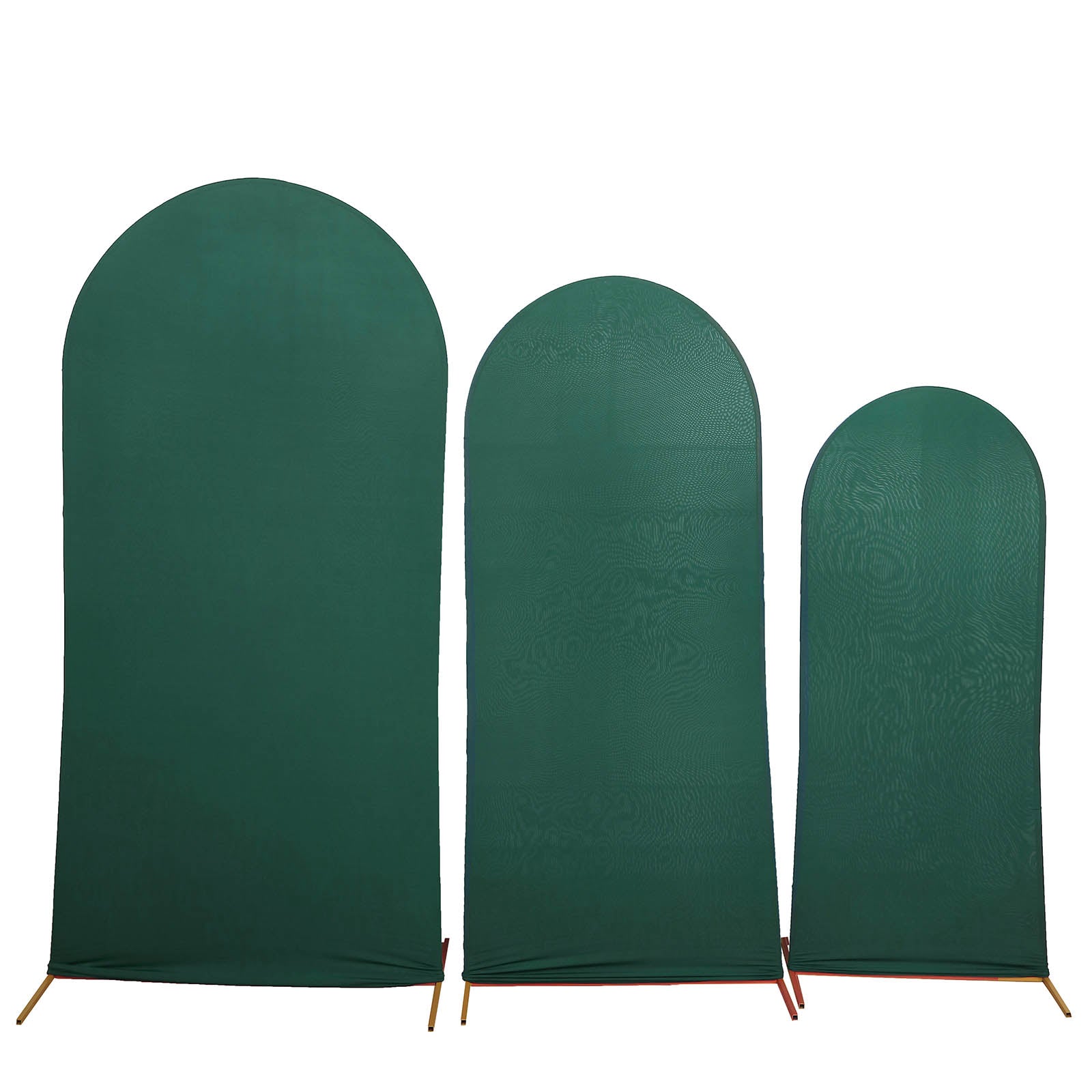 Set of 3 | Matte Hunter Emerald Green Spandex Fitted Wedding Arch Covers For Round Top