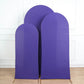 Set of 3 | Matte Purple Spandex Fitted Wedding Arch Covers For Round Top Chiara Backdrop