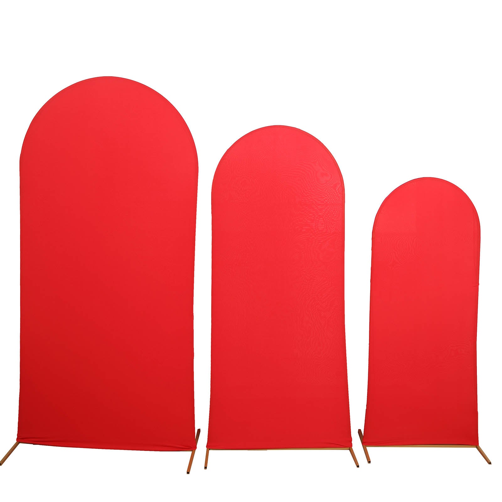 Set of 3 | Matte Red Spandex Fitted Wedding Arch Covers For Round Top