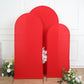 Set of 3 | Matte Red Spandex Fitted Wedding Arch Covers For Round Top