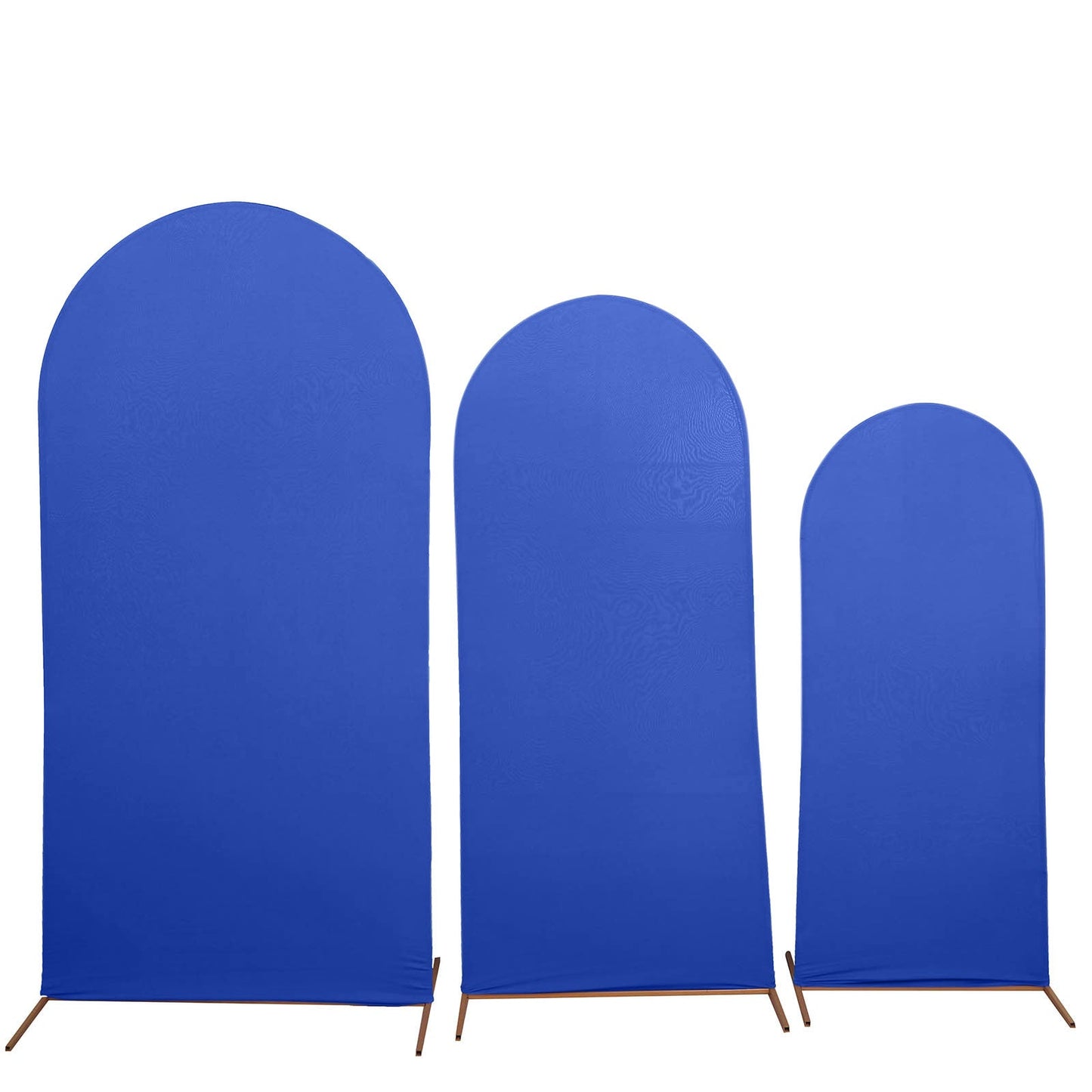 Set of 3 | Matte Royal Blue Spandex Fitted Wedding Arch Covers For Round Top Chiara Backdrop