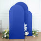 Set of 3 | Matte Royal Blue Spandex Fitted Wedding Arch Covers For Round Top Chiara Backdrop