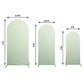 Set of 3 | Matte Sage Green Spandex Fitted Wedding Arch Covers For Round Top