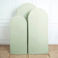Set of 3 | Matte Sage Green Spandex Fitted Wedding Arch Covers For Round Top