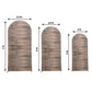 Set of 3 | Brown Rustic Wood Plank Pattern Spandex Fitted Wedding Arch Covers For Round Top Chiara