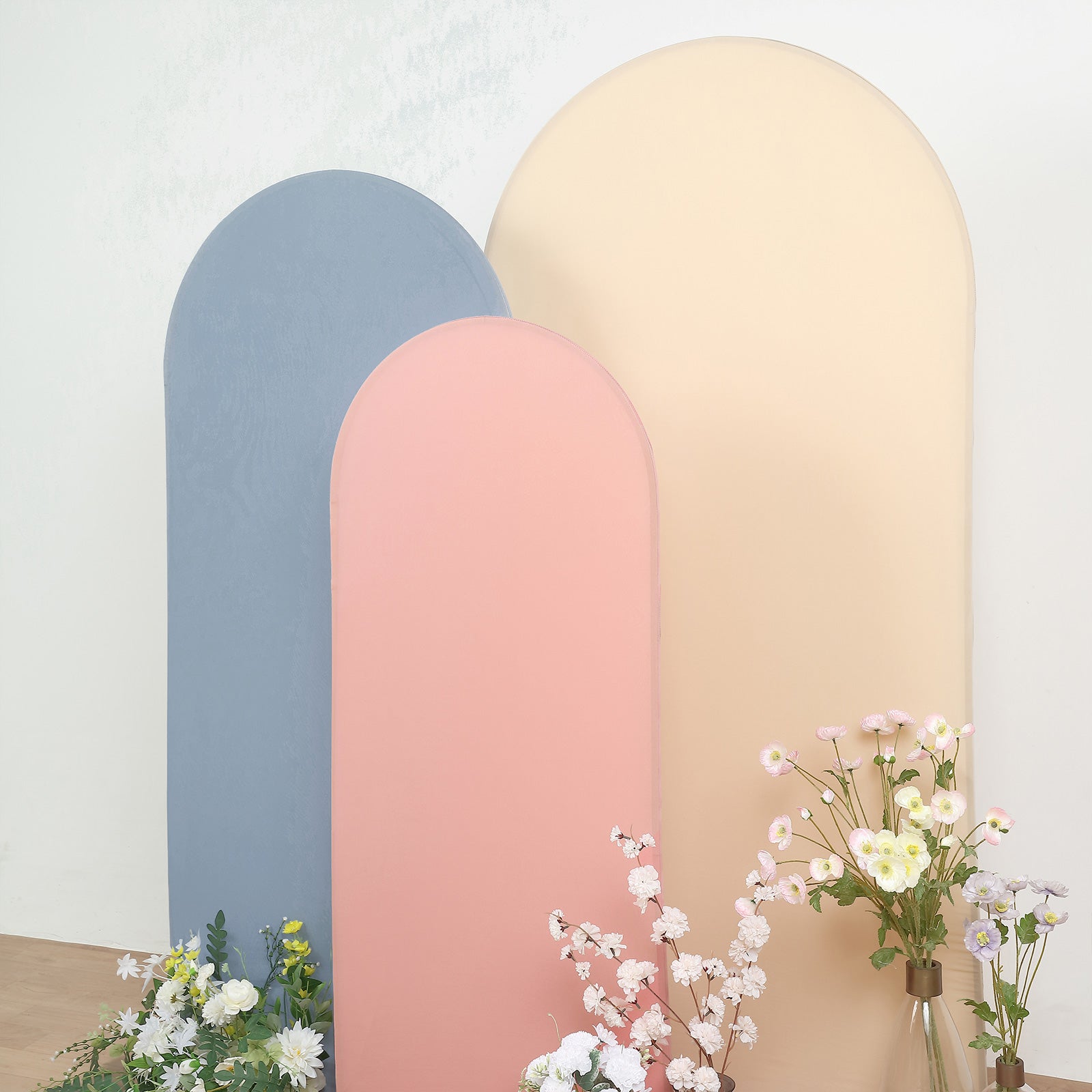 5 Feet Fitted Matte Dusty Rose Spandex Arch Cover For Round Top Backdrop