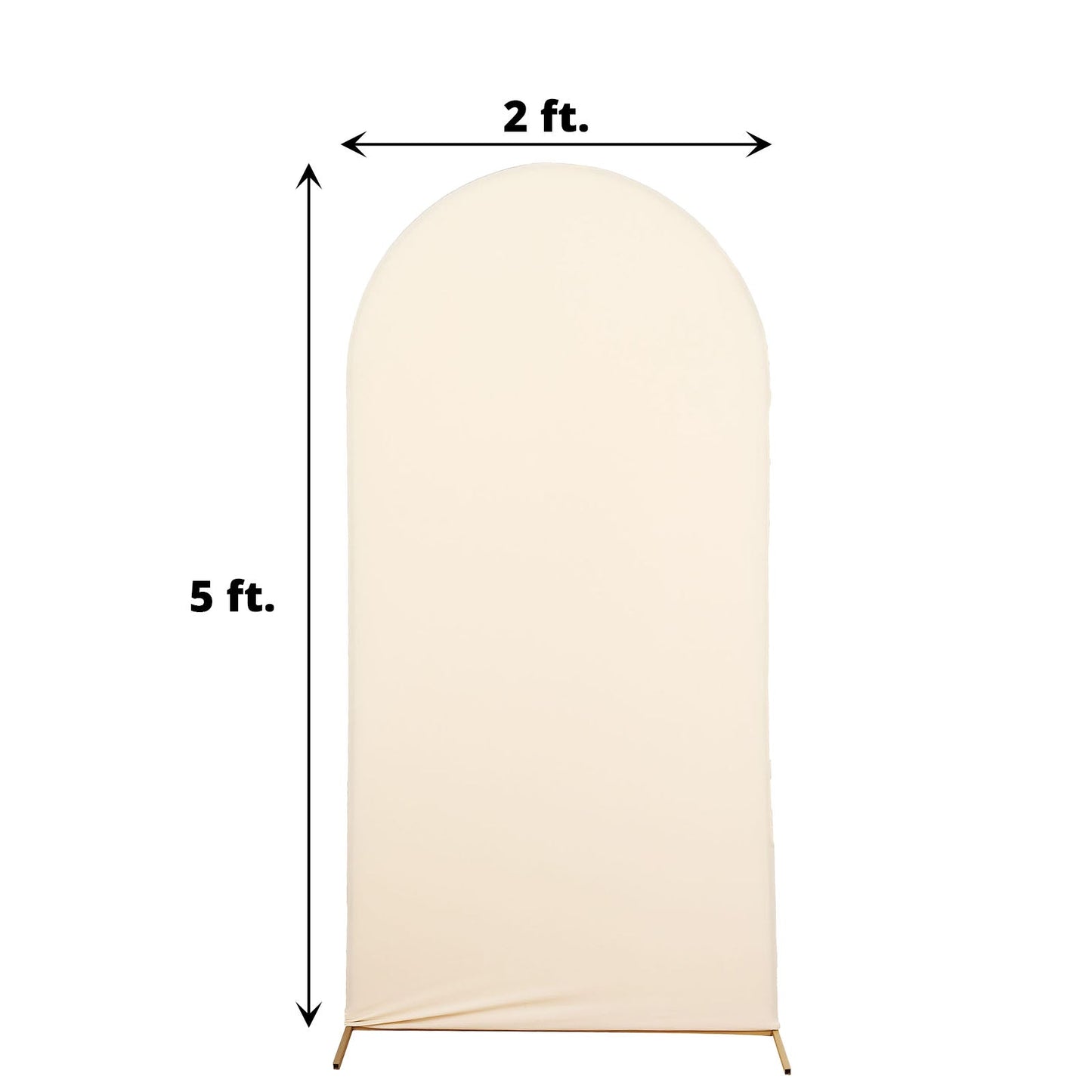 5 Feet Matte Beige Spandex Arch Cover For Round Top Chiara Backdrop Stand