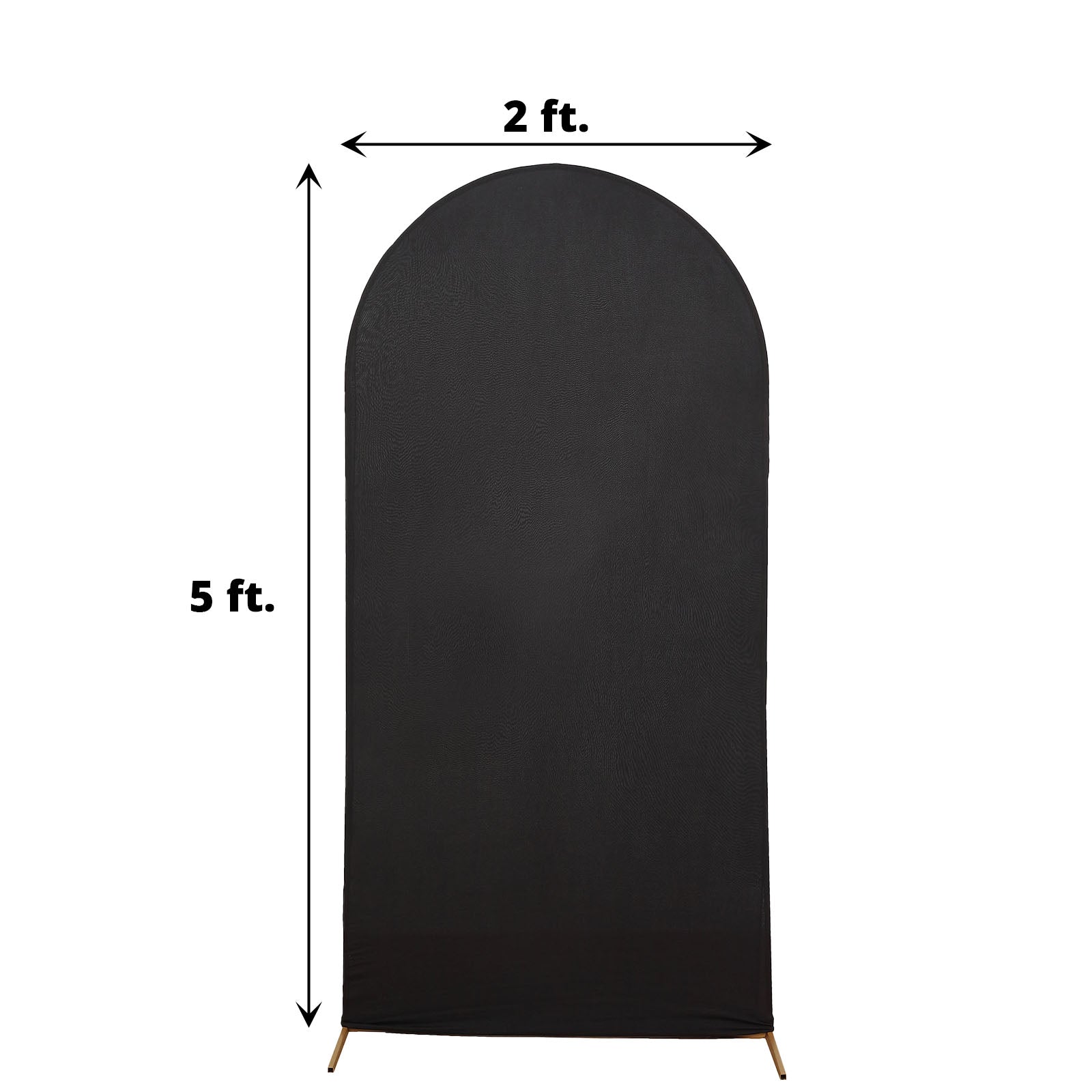 5 Feet Fitted Matte Black Spandex Arch Cover For Round Top Backdrop