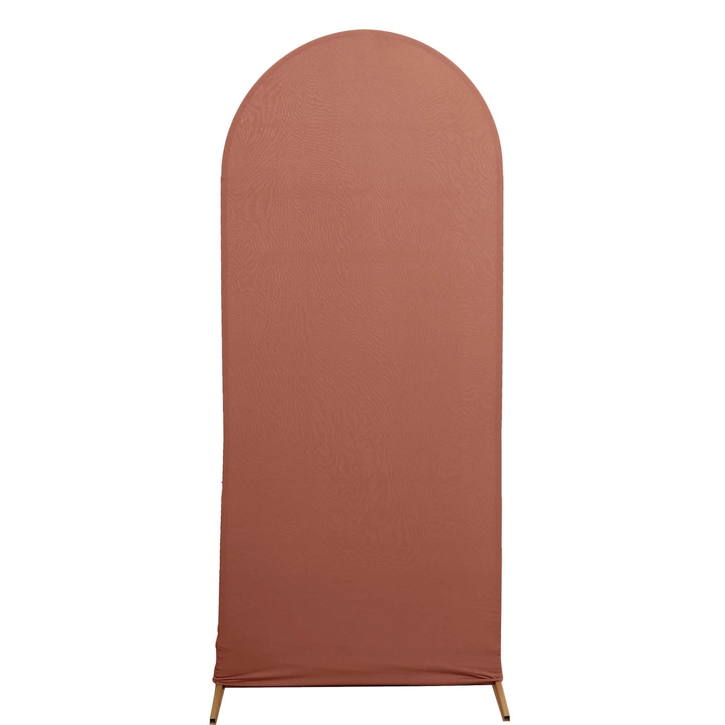 5ft Matte Terracotta Spandex Fitted Wedding Arch Cover For Round Top Chiara Backdrop Stand