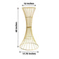 Gold metal trumpet-shaped flower centerpiece stand, 48 inches tall.