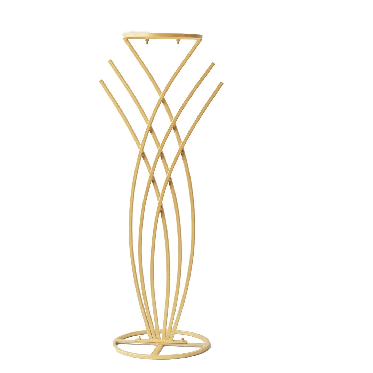 Gold metal mermaid tail flower frame table centerpiece for weddings.