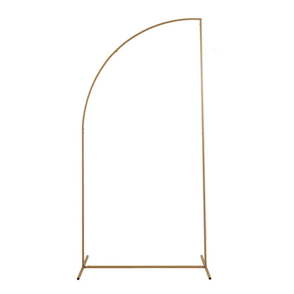 Floral Arch Half-Moon Style Chiara Backdrop Stand with Gold Metal Frame - 7 Feet#whtbkgd