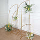 Set of 4 | Gold Metal Wedding Arch Chiara Backdrop Stand, Half Moon Floral Frame Arbor Display - 2.5ft,5ft,6ft,7ft